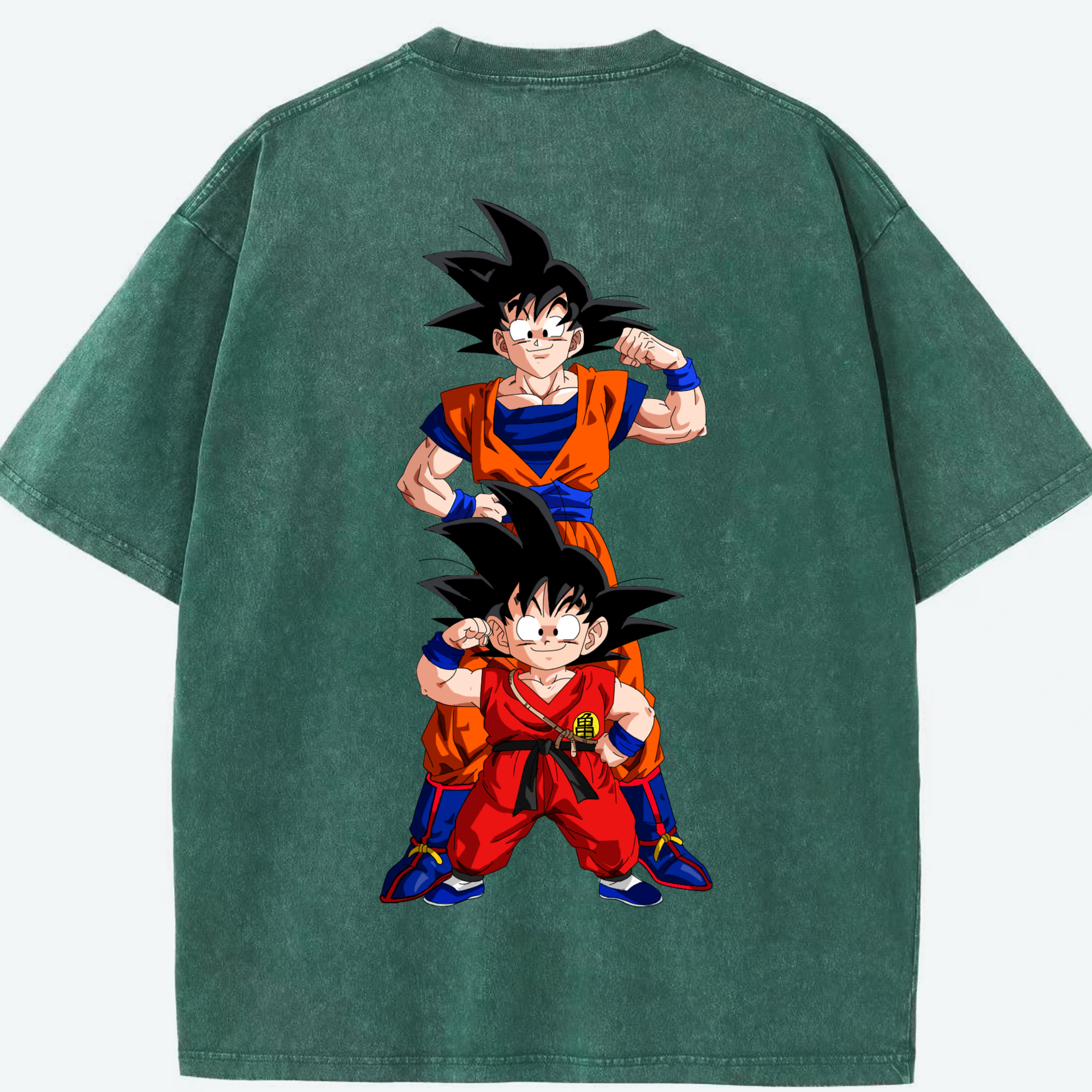 （画像用） ドラゴンボール 孫悟空（そん ごくう）Son Goku カカロット DRAGON BALL Kakarotto 綿100% ヴィンテージ風 半袖Tシャツ（背面プリント）